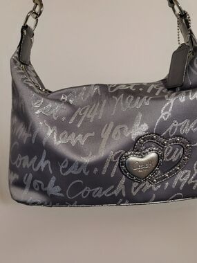 COACH POPPY LUREX SIGNATURE SCRIPT HOBO BAG. LIMITED EDITION.